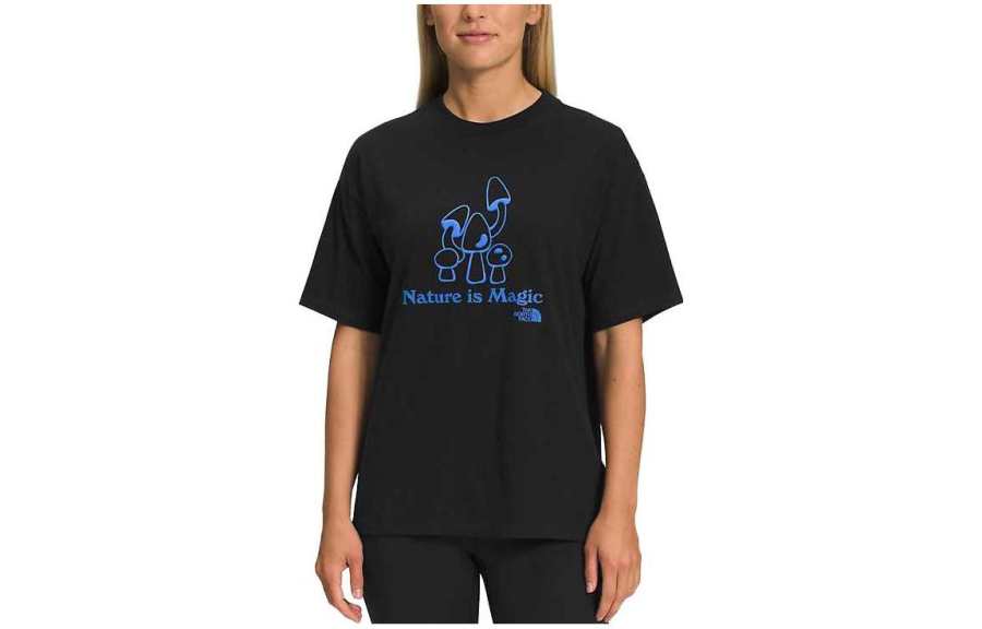 THE NORTH FACE T Shirts Women's Black Crew Neck Moderate Straight Fit
