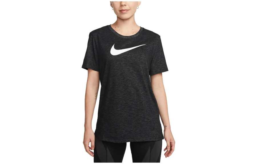 Nike Nike T Shirts Women's Black Crew Neck Moderate Straight Fit