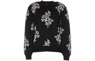 Twinset logo-plaque floral-intarsia jumper