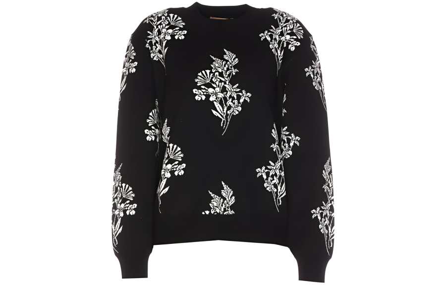 Twinset logo-plaque floral-intarsia jumper