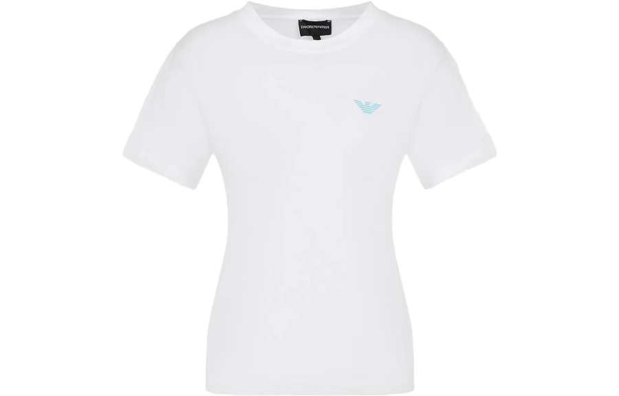 EMPORIO ARMANI T Shirts Women's White Crew Neck Moderate Straight Fit
