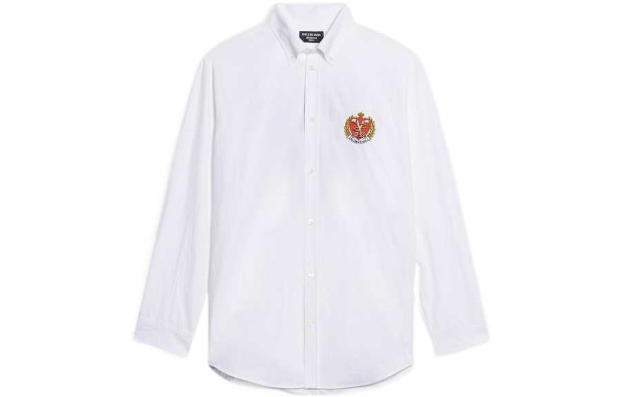 Balenciaga Long Sleeve Large Fit Shirt 'White'