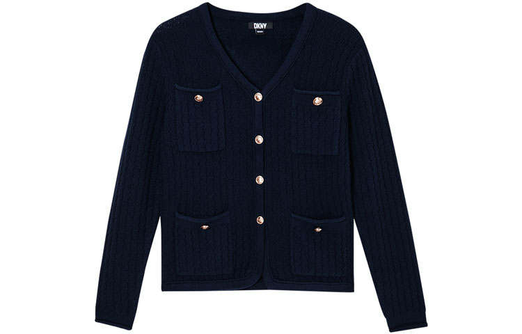 DKNY FW22 Loose Fit Knitwear Women's Navy Blue