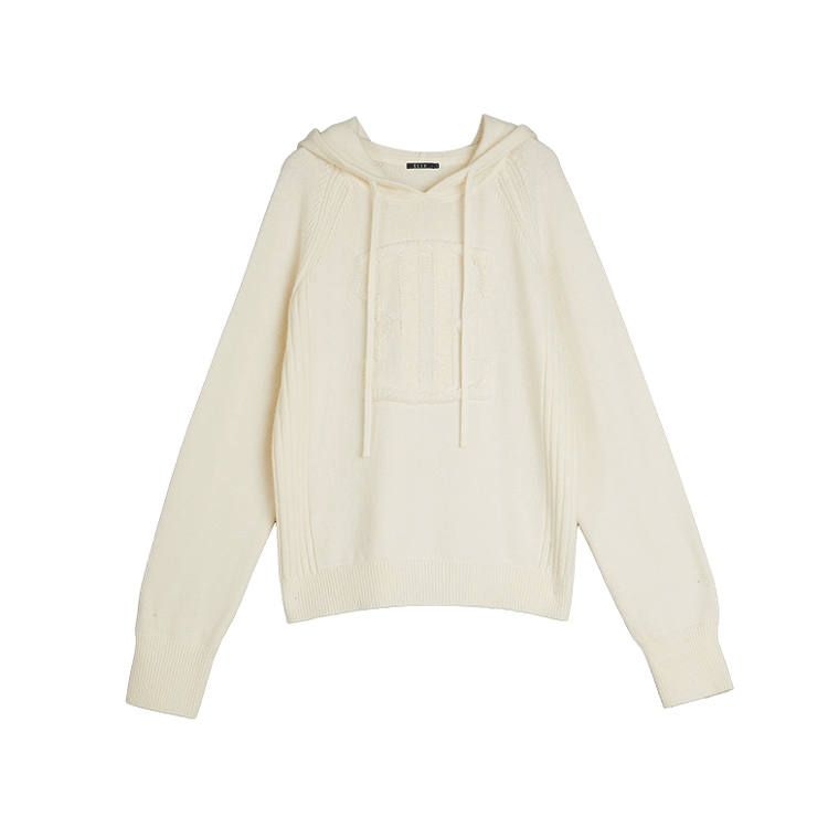 ELLE Sweaters Women's Ecru Hooded Moderate Other
