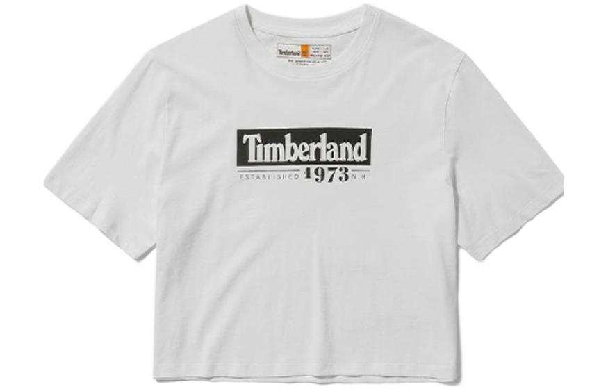 Timberland T Shirts Women's White Crew Neck Moderate Straight Fit