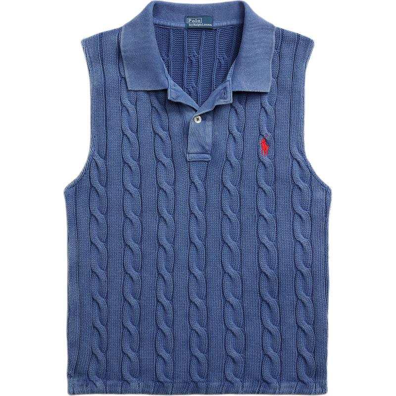 Polo Ralph Lauren Cable-knit Cotton Polo Top