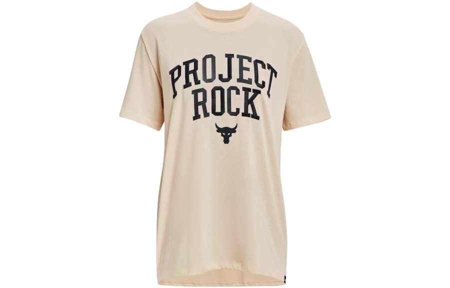 Under Armour T Shirts Women's Cream Puff Powder Crew Neck Moderate Straight Fit