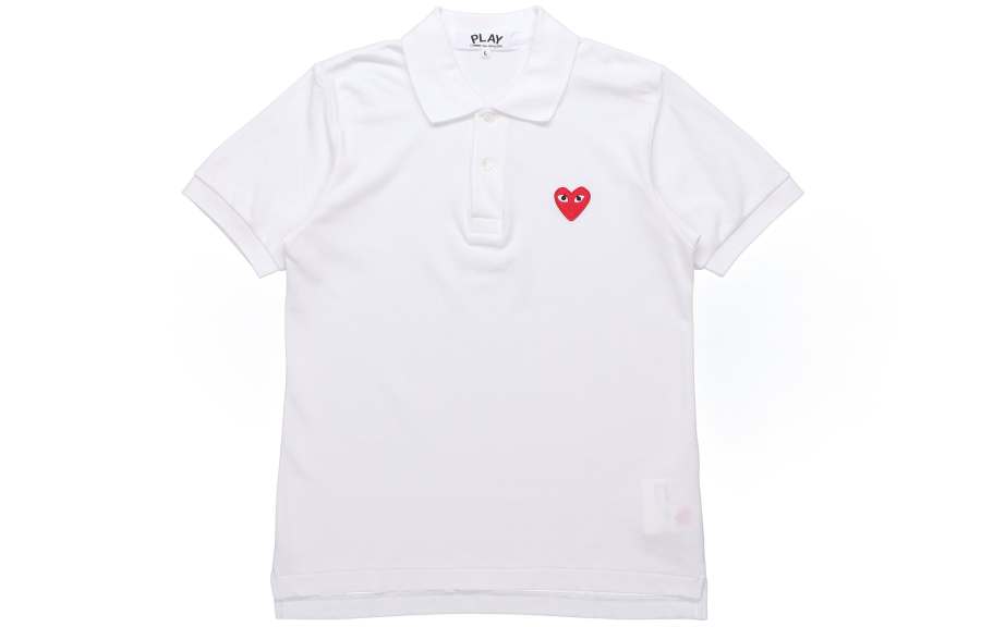 CDG Play Polo Shirts Women's Polo Collar Moderate Straight Fit