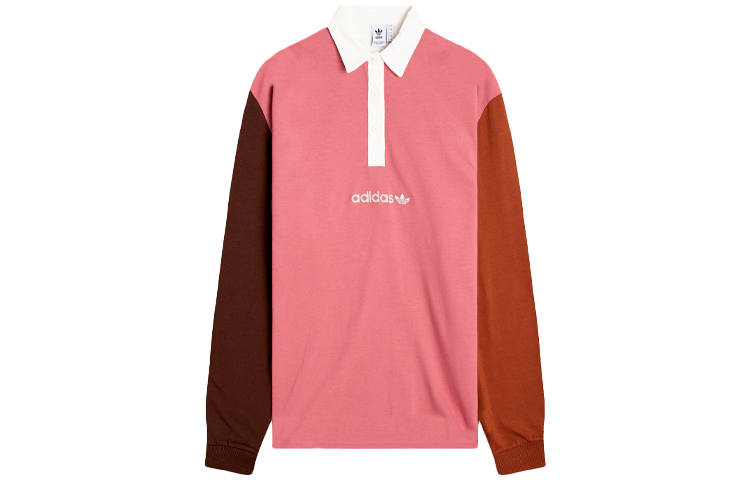Adidas Originals Polo Shirts Women's Pink Polo Collar Moderate Straight Fit