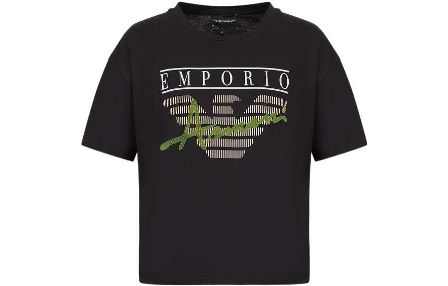 EMPORIO ARMANI T Shirts Women's Black Crew Neck