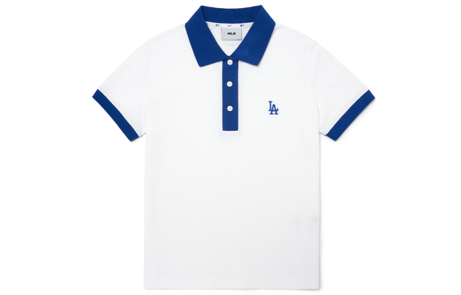 MLB Los Angeles Dodgers Polo Shirts Women's White Polo Collar Moderate Straight Fit