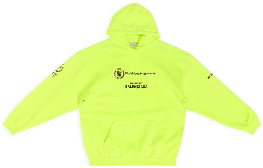 Balenciaga Balenciaga X WFP Sweatshirts Women's Neon Yellow Hooded Moderate Heavyweight