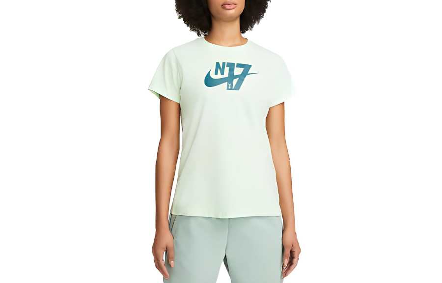 Nike Nike T Shirts Women's Steam Green Color Crew Neck Moderate Straight Fit