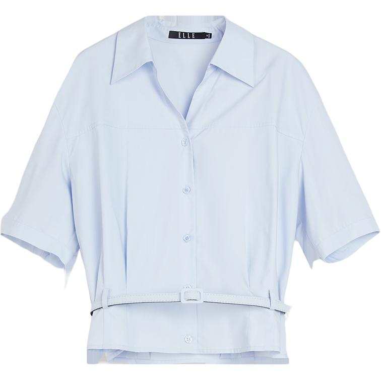 ELLE Shirts Women's Light Blue Lapel Thin Shirt