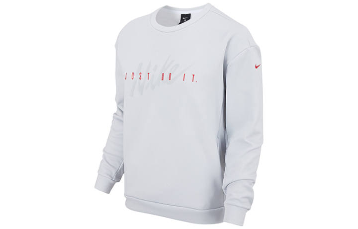 Nike Nike Therma Crew Neck Pullover Comfortable Fleece Lined Long Sleeved Sweatshirt Women's White