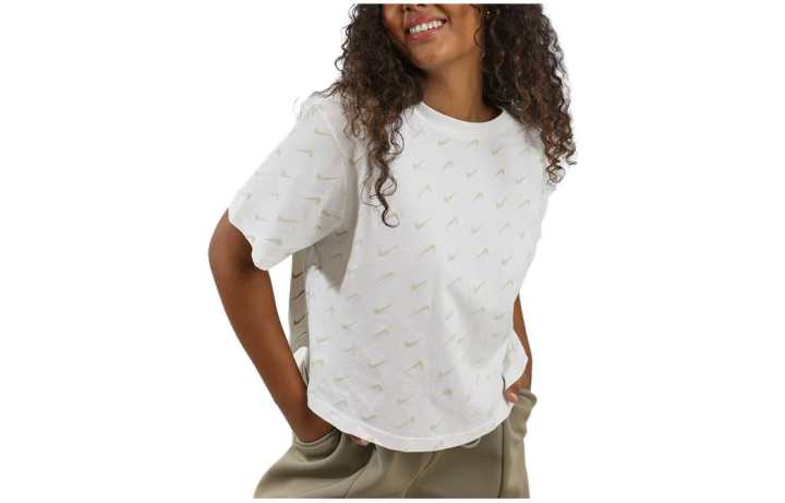 Nike Nike T Shirts Women's White Crew Neck Moderate Straight Fit