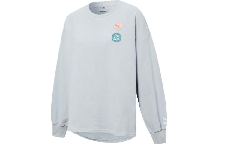 PUMA Sweatshirts Women's Blue Crew Neck Moderate Regular