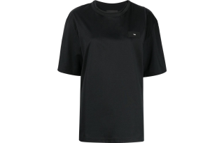Yohji Yamamoto T Shirts Women's Obsidian Black Crew Neck Moderate Straight Fit