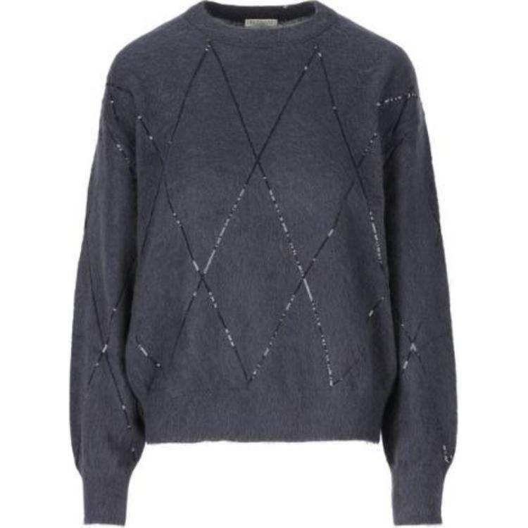 Brunello Cucinelli Sequin Embellished Crewneck Knitted Jumper