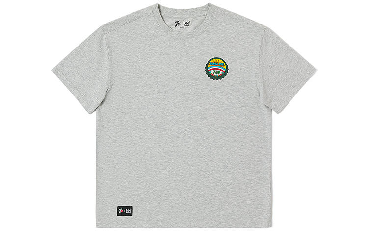Lee X 7up T Shirts Women's Gray Crew Neck Moderate Straight Fit