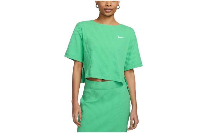 Nike Nike Sportswear Ribbed Jersey Short-Sleeve Top Green