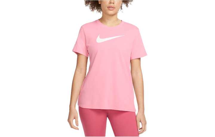Nike Nike T Shirts Women's Dark Pink Crew Neck Moderate Straight Fit