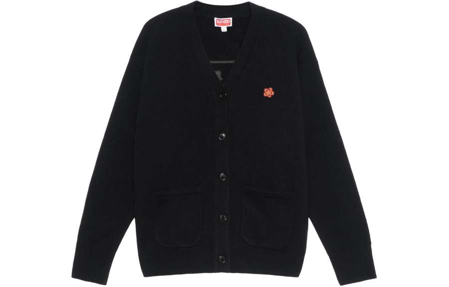 KENZO Logo Embroidered Button Up Knitted Cardigan