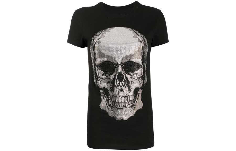 PHILIPP PLEIN 【Previous Season】Skull rhinestone T-shirt dress