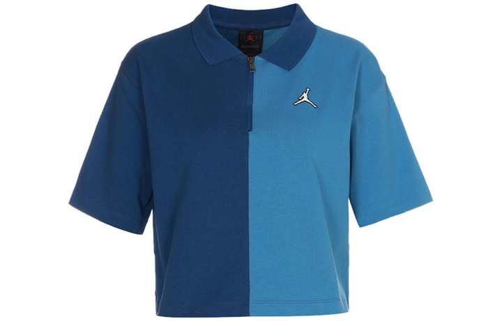 Jordan Jordan T Shirts Women's Blue Lapel Moderate Straight Fit