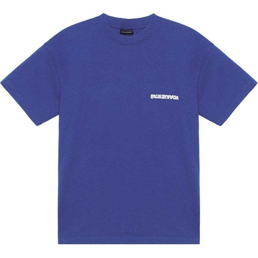 Balenciaga SS23 T Shirt Women's Blue Loose Fit