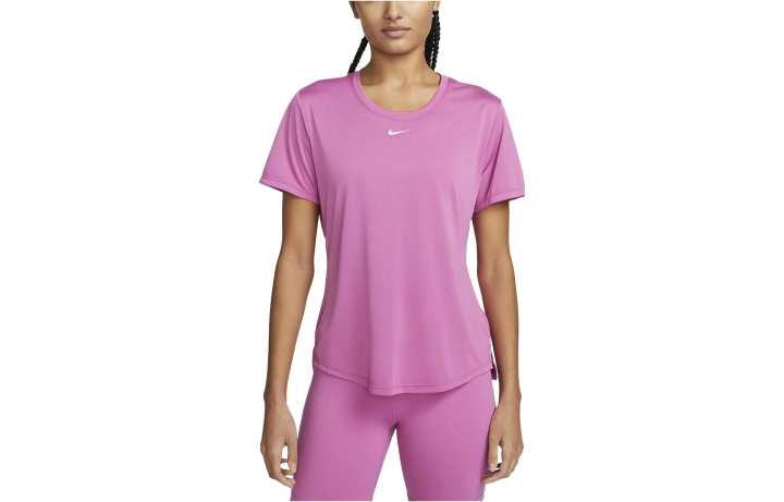 Nike Nike T Shirts Women's Fuchsia Crew Neck Moderate Straight Fit