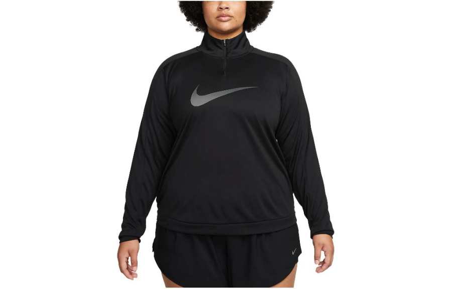 Nike Nike T Shirts Women's Black Stand Collar Moderate Straight Fit