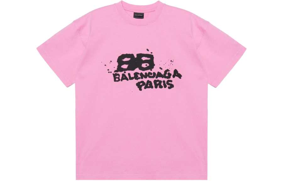 Balenciaga T Shirt Women's Pink Loose Fit