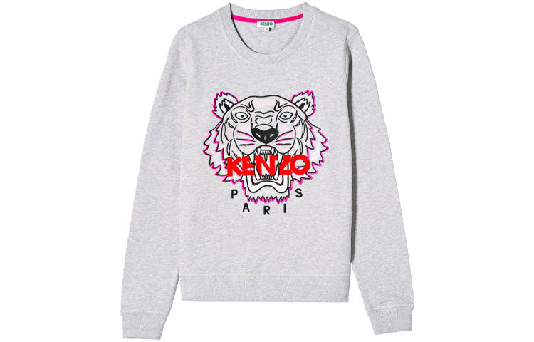 KENZO Sweatshirts Women's Gray Crew Neck Moderate Regular