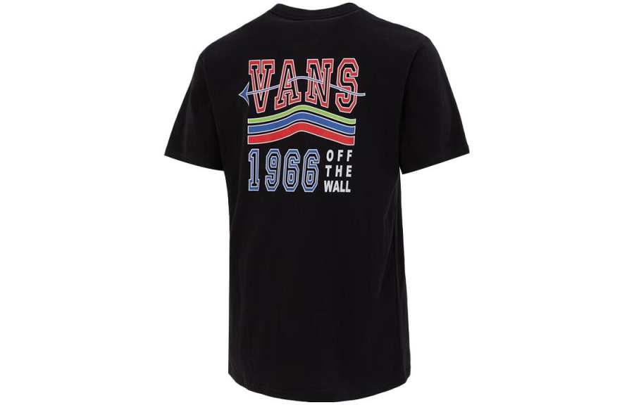 Vans T Shirts Women's Black Crew Neck Moderate Straight Fit