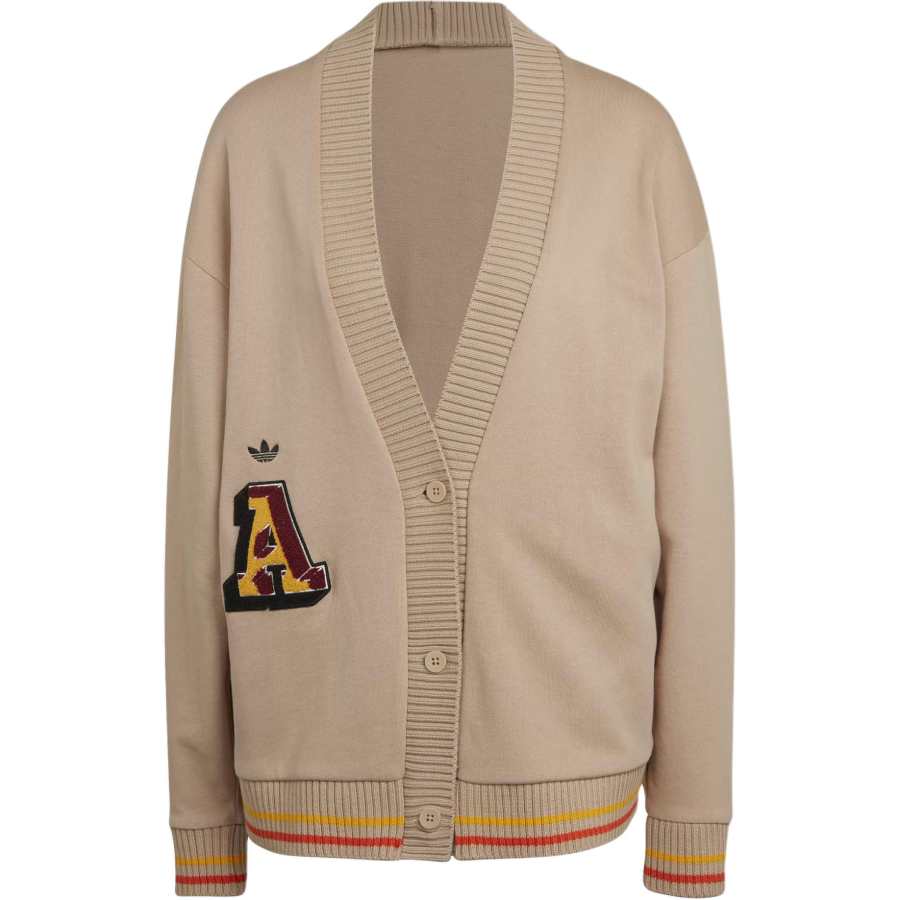 Adidas Adidas Knitwear Women's Khaki V Neck Moderate Cardigan