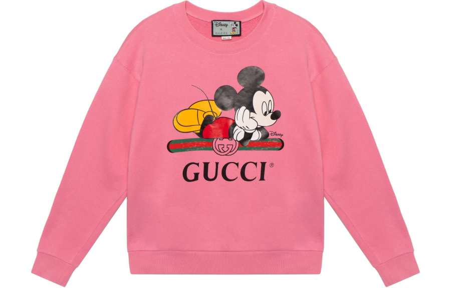 GUCCI X Disney Sweatshirts Women's Pink Crew Neck Moderate Regular