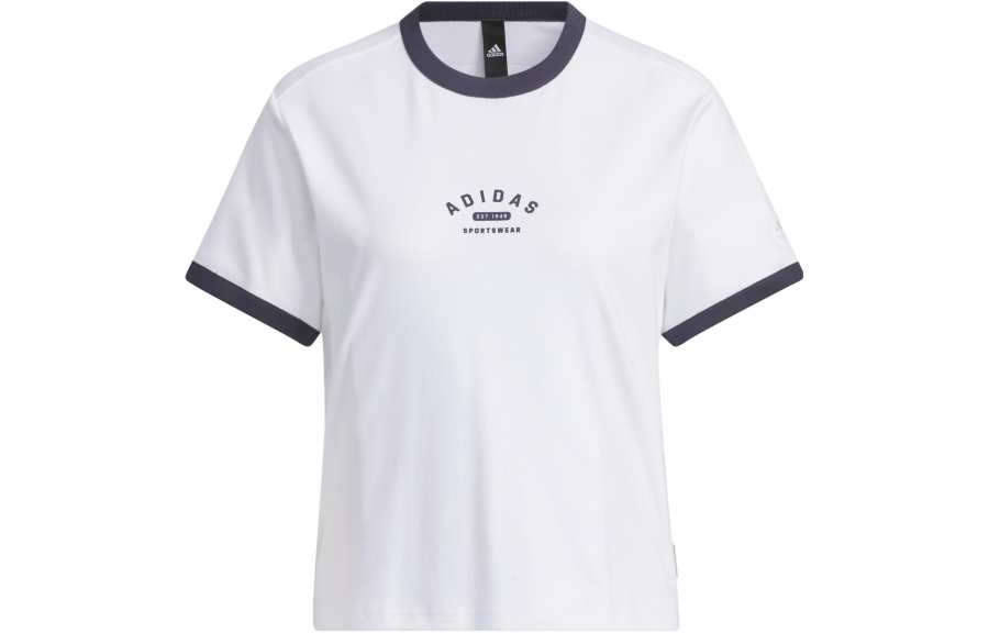 Adidas Adidas Drop Shoulder Sleeve T Shirt Women's White/Dark Navy Blue