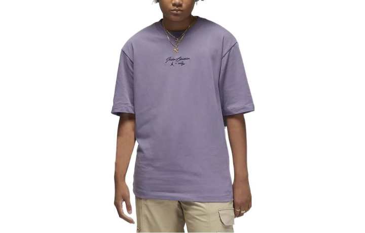 Jordan Jordan T Shirts Women's Purple Crew Neck Moderate Straight Fit