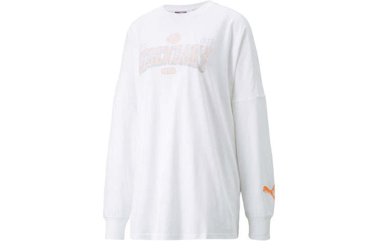 PUMA Drop Shoulder Sleeve T Shirt Women's White