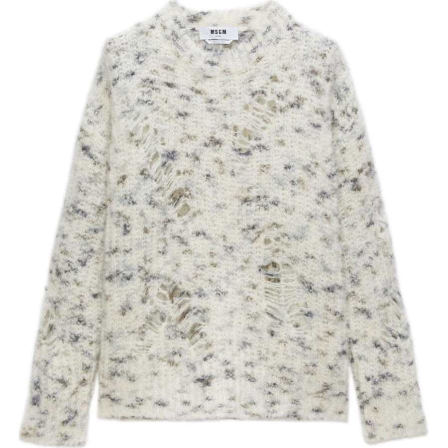 MSGM Msgm distressed marble-knit jumper