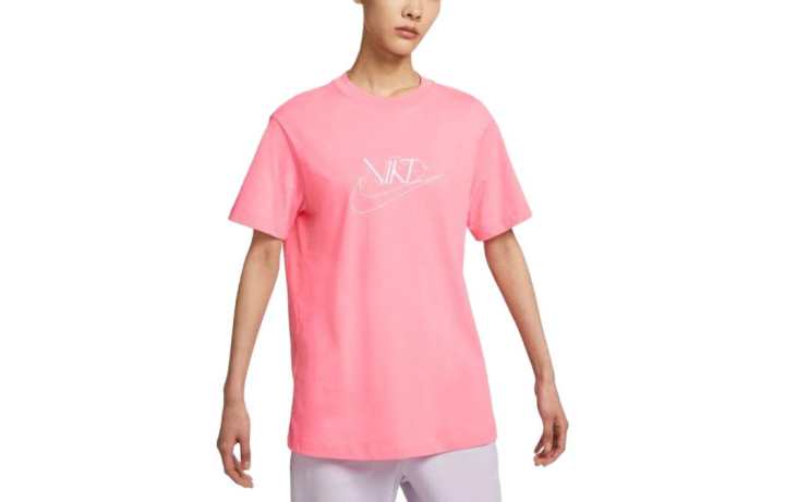 Nike Nike Women'ss Letter Print Retro Drop Shoulder T-Shirt Pink