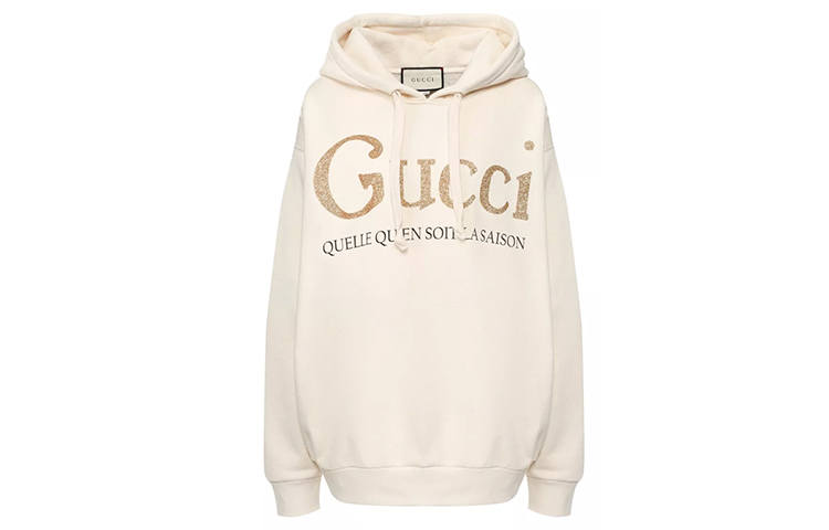 Gucci glitter-logo cotton hoodie