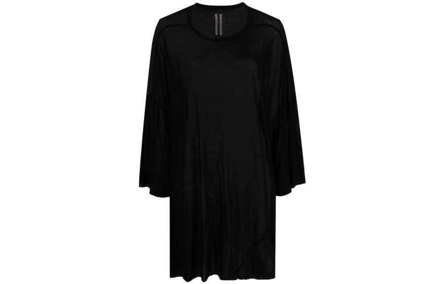 RICK OWENS T Shirts Women's Black Crew Neck Thin Straight Fit