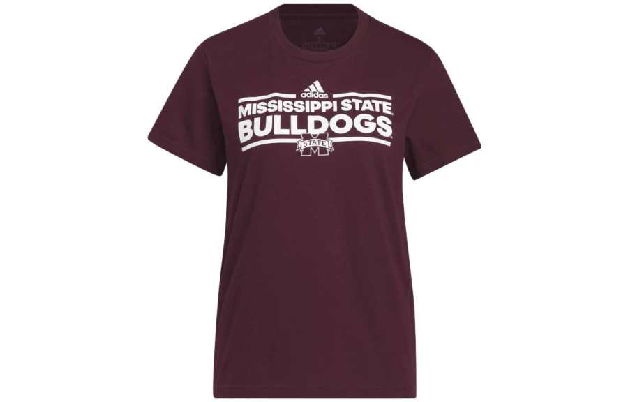 Adidas Adidas T Shirts Women's Burgundy Crew Neck Moderate Straight Fit