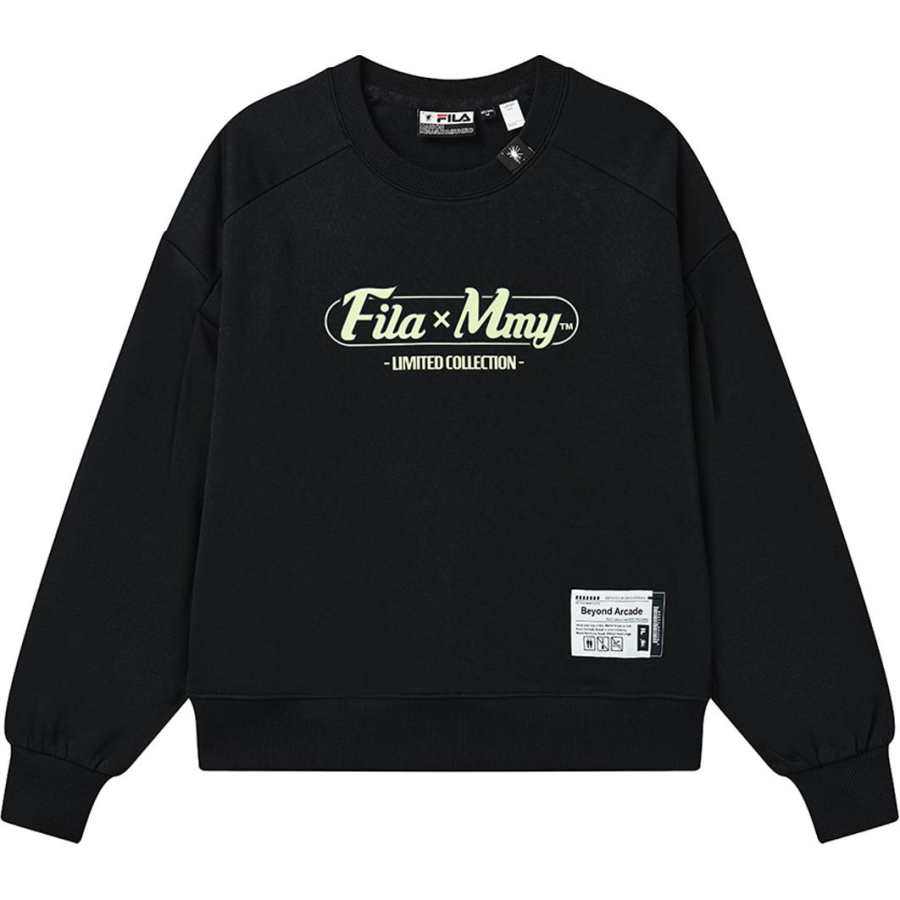 FILA Sweatshirts Women's Black Crew Neck Moderate