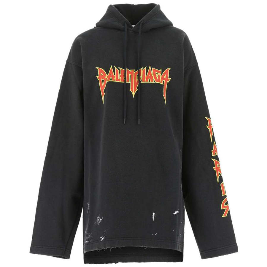 Balenciaga Zip Up Hoodie 'Washed Black'