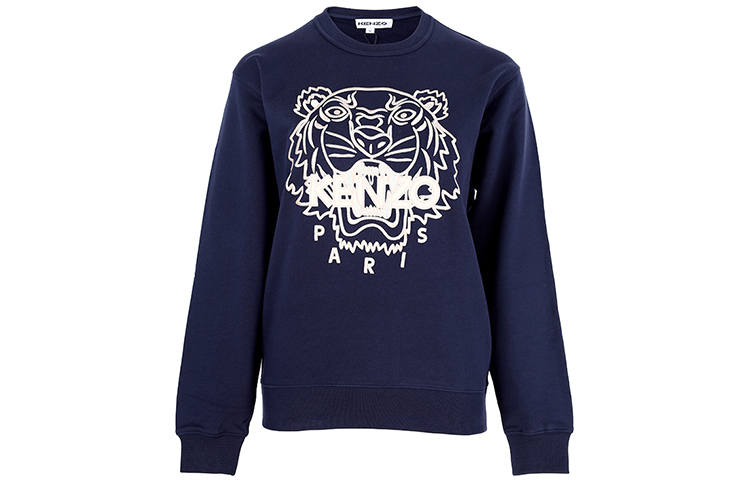 KENZO Sweatshirts Women's Dark Blue Crew Neck Moderate Regular