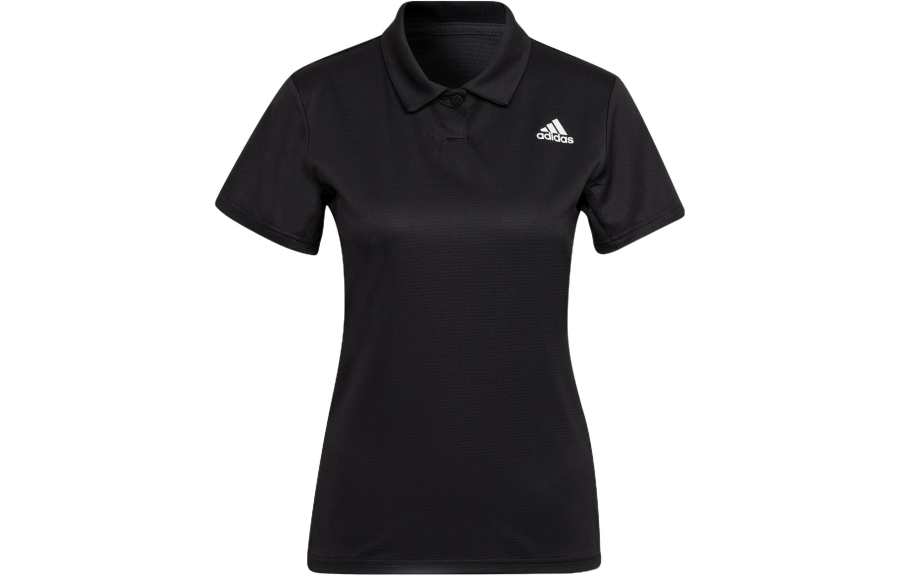 Adidas Adidas Polo Shirts Women's Black Polo Collar Moderate Straight Fit