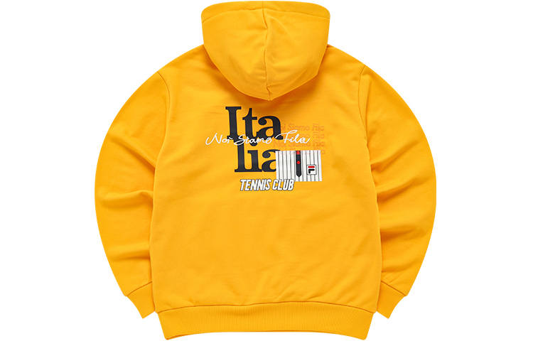 FILA FUSION Sweatshirts Women's Kumquat Yellow Hooded Moderate Regular